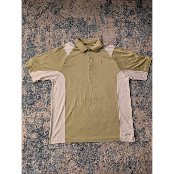 Greg Norman Other - Greg Norman Mens XL Golf Polo Shirt Sage Green White Colorblock Shark Logo XL/TG